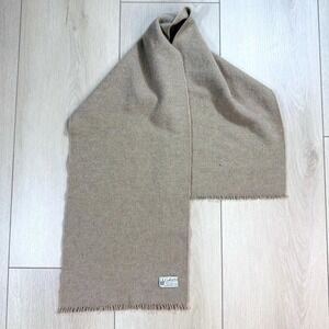 VTG Handcraft Cashmere Wool Blend Scarf‎ Tan Beige 50/50 Winter Accesory USA